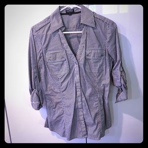 Roll up button down blouse